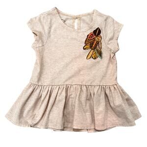 Pastourelle by Pippa & Julie Drop Waist Cotton Blend Dress Heather Beige, Size 4